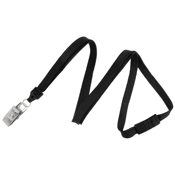 36" x 3/8" blank breakaway style tube lanyard with bulldog clip... from ASI 62088 IDProductsource
