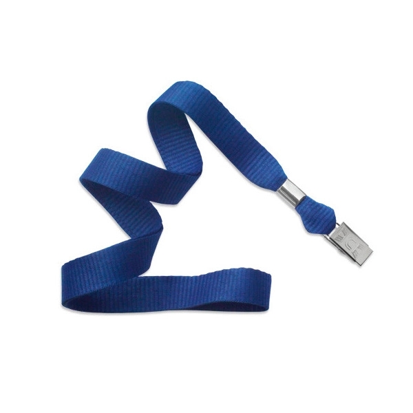 5/8" thick blank flat polyester lanyard with bulldog clip in packs... from ASI 62088 IDProductsource