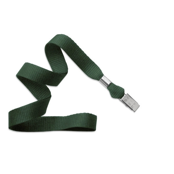 5/8" thick blank flat polyester lanyard with bulldog clip in packs... from ASI 62088 IDProductsource