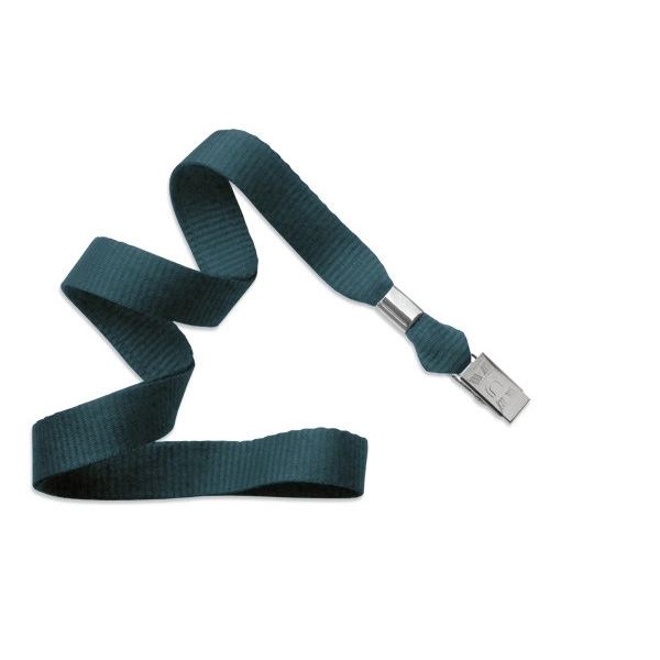 5/8" thick blank flat polyester lanyard with bulldog clip in packs... from ASI 62088 IDProductsource