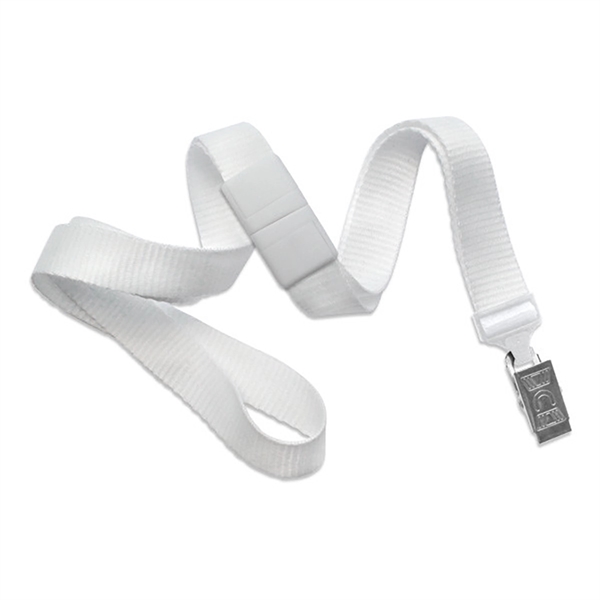 5/8" blank flat polyester breakaway lanyard with bulldog clip in packs... from ASI 62088 IDProductsource