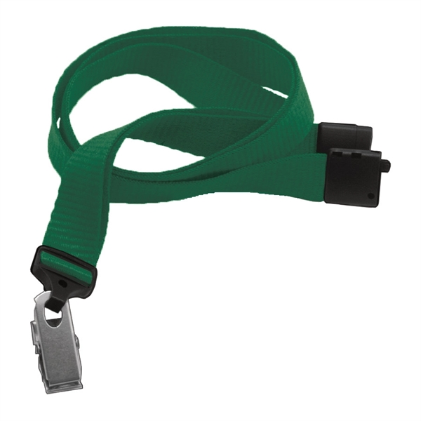 5/8" blank flat polyester breakaway lanyard with bulldog clip in packs... from ASI 62088 IDProductsource