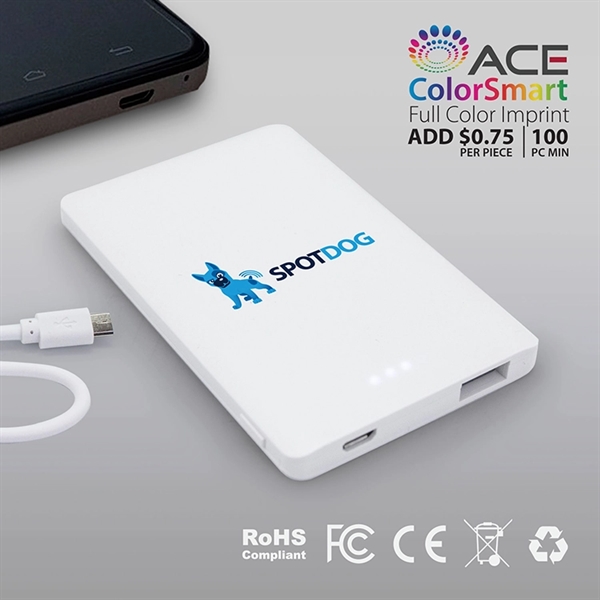 2500 mAh Portable Power Bank with a slim card shape which... from ASI 30112 ACE Products