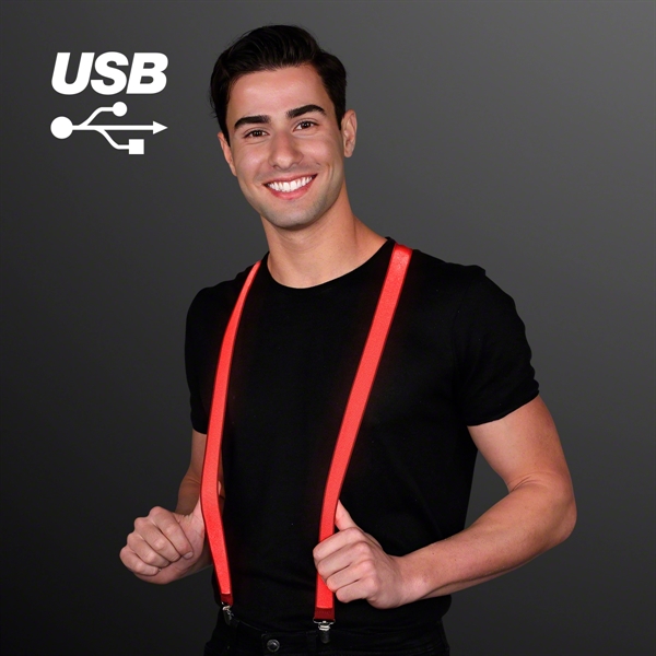 Rechargeable Red Light Up Suspenders: Blank Pricing... from ASI 34194 ALightPromos