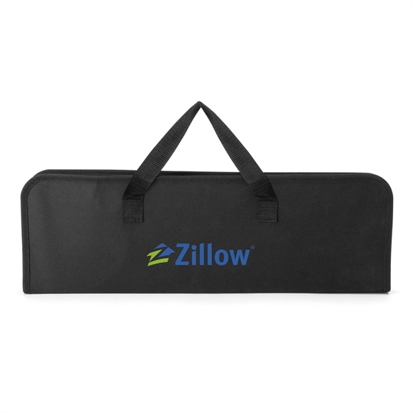 Three-piece BBQ set with a two-prong fork with kabob holder, tongs,... from ASI 88060 Snugz/USA Inc / Sweda®