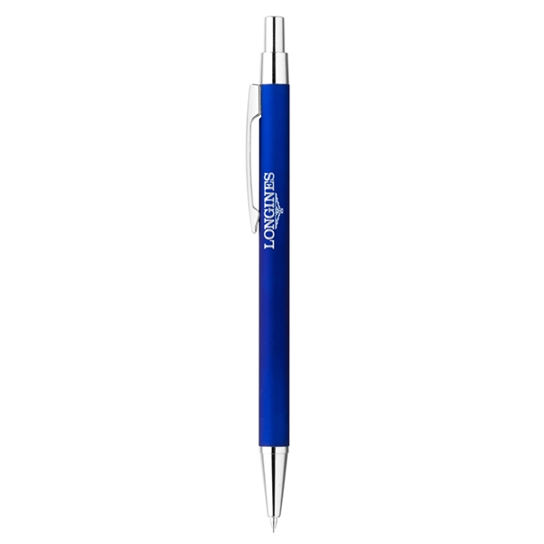 Plunger-action mechanical pencil with a soft-touch coating, silver accents, and a... from ASI 88060 Snugz/USA Inc / Sweda®
