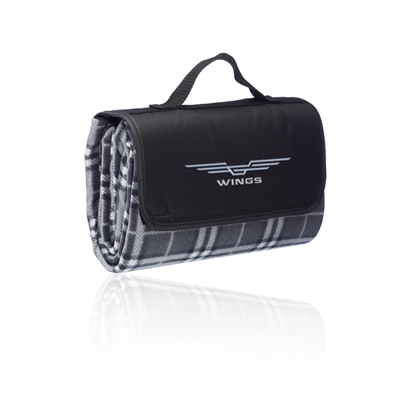 Brookhaven roll up picnic blanket made of polyester fleece with black... from ASI 39552 BEL Promo