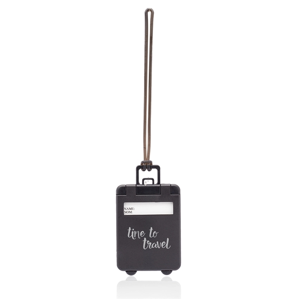 Mini carry-on luggage tags made of black plastic with a front... from ASI 39552 BEL Promo