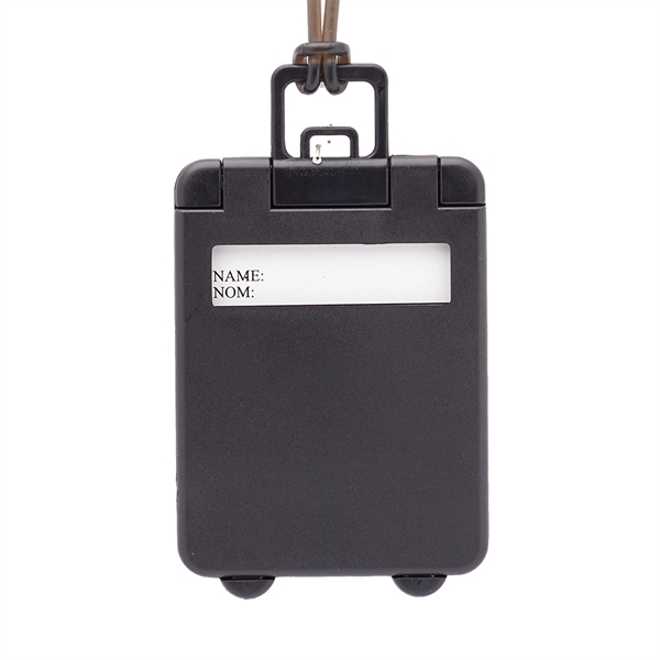 Mini carry-on luggage tags made of black plastic with a front... from ASI 39552 BEL Promo