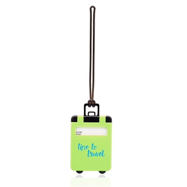 Mini carry-on luggage tags made of black plastic with a front... from ASI 39552 BEL Promo