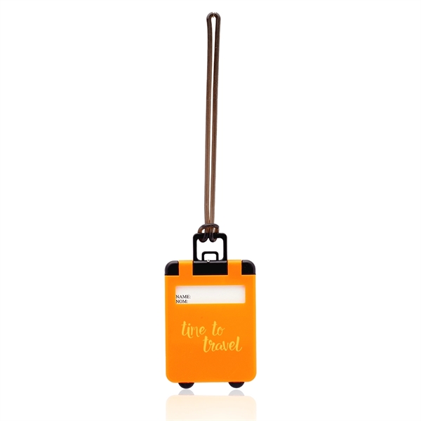 Mini carry-on luggage tags made of black plastic with a front... from ASI 39552 BEL Promo