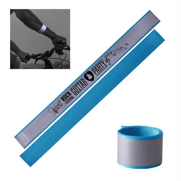 Fabric reflective safety slap bracelet that is lightweight and versatile.... from ASI 62190 Illini