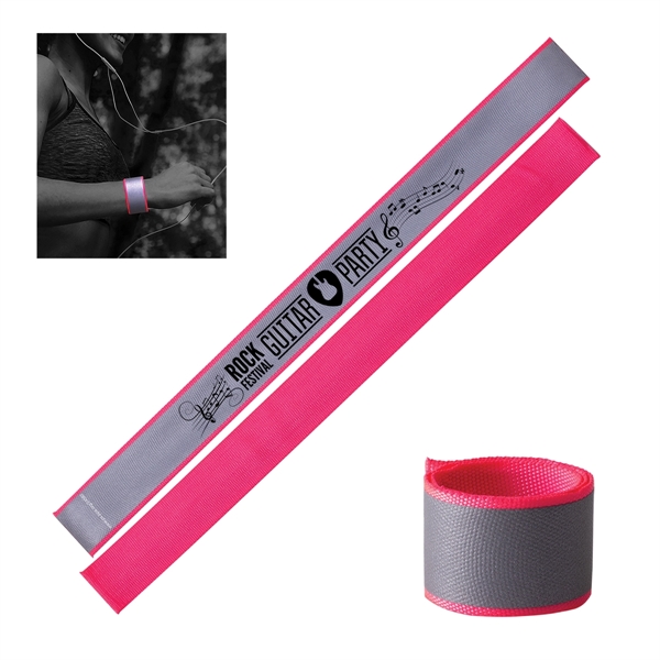 Fabric reflective safety slap bracelet that is lightweight and versatile.... from ASI 62190 Illini