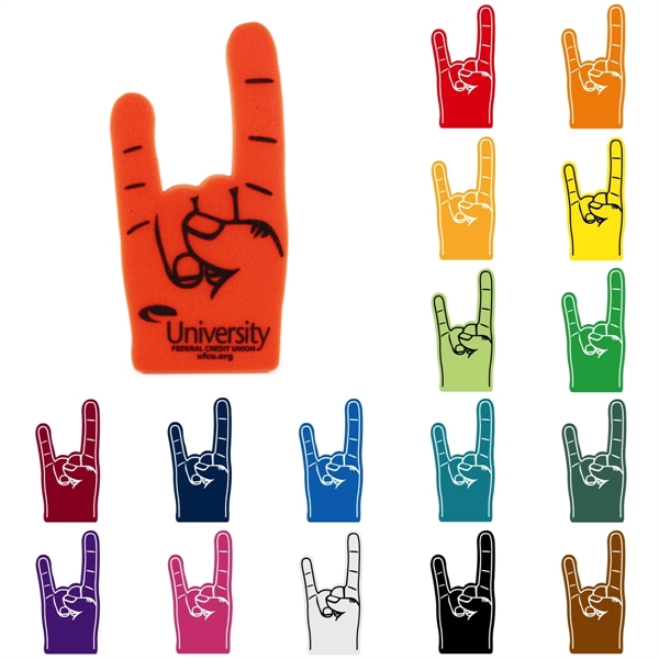 Open cell foam rock on / horn hand shape cheering novelty.... from ASI 54886 Foamworx / FoamWorx
