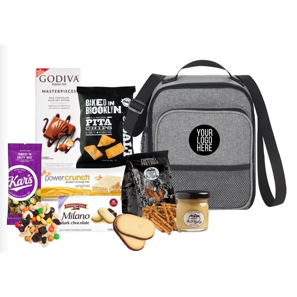 Insulated Cooler filled with Snacks, wrapped in cello and ribbon.... from ASI 89971 Stuff A Mug