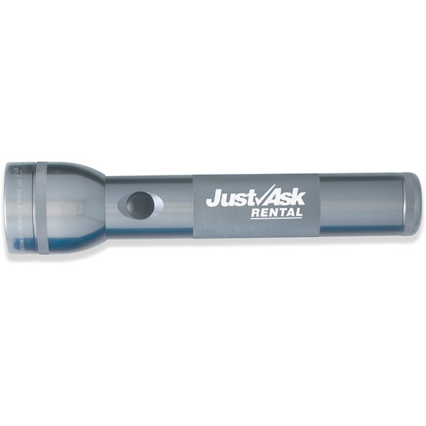 10" x 1 5/8" two D-cell flashlight with spare lamp, high... from ASI 61966 HPG / Beacon Promotions