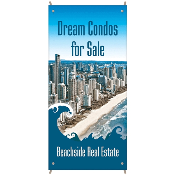 7.75" x 16.5" premium display polyester material mini X-Banner and white... from ASI 80228 Quinn