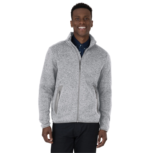 Men's 100% polyester heathered fleece jacket with stand up collar and... from ASI 44620 Charles River Apparel