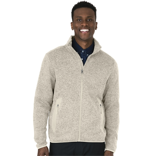 Men's 100% polyester heathered fleece jacket with stand up collar and... from ASI 44620 Charles River Apparel