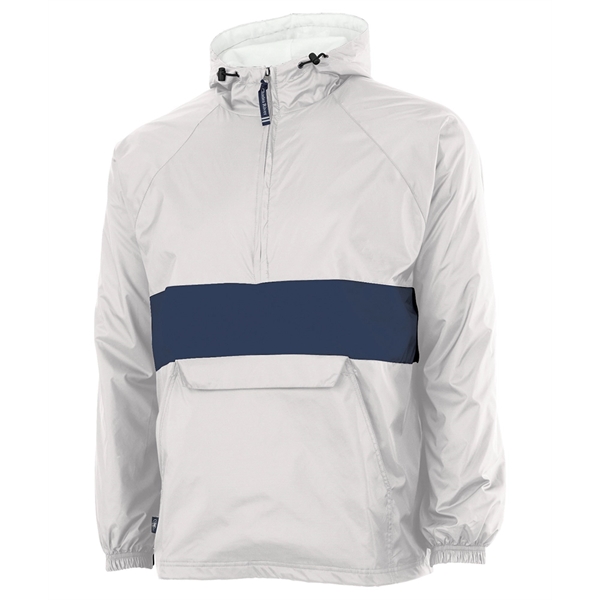 Wind and water-resistant River Tec nylon pullover with 100% cotton flannel... from ASI 44620 Charles River Apparel