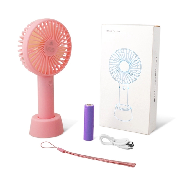 Mini portable hand fan powered by a 1200 mAh rechargeable battery... from ASI 37218 Athena Promo (tm)
