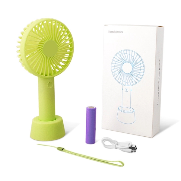 Mini portable hand fan powered by a 1200 mAh rechargeable battery... from ASI 37218 Athena Promo (tm)