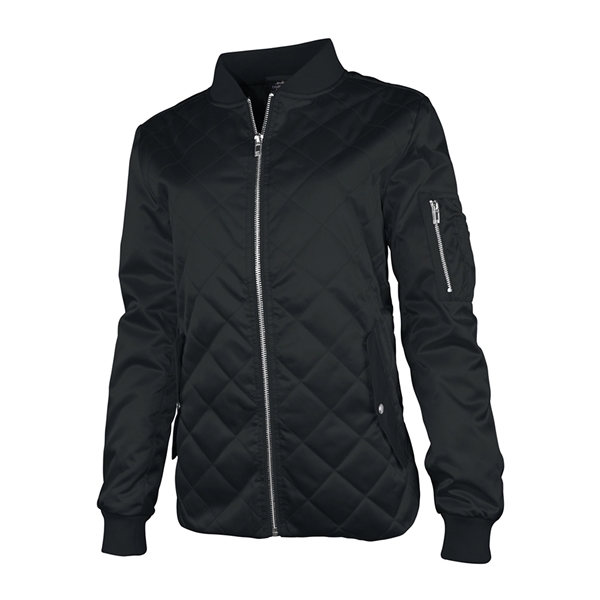 Women's Softex™ polyester quilted flight jacket with zippered front.... from ASI 44620 Charles River Apparel