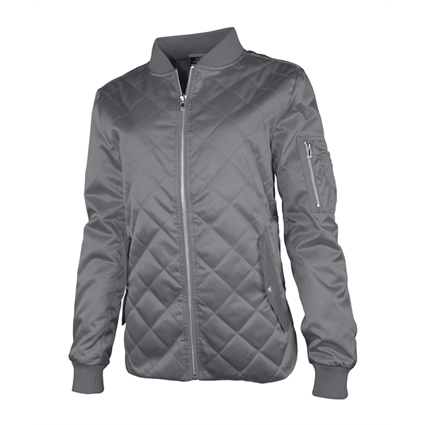 Women's Softex™ polyester quilted flight jacket with zippered front.... from ASI 44620 Charles River Apparel