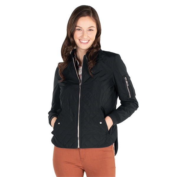 Women's Softex™ polyester quilted flight jacket with zippered front.... from ASI 44620 Charles River Apparel