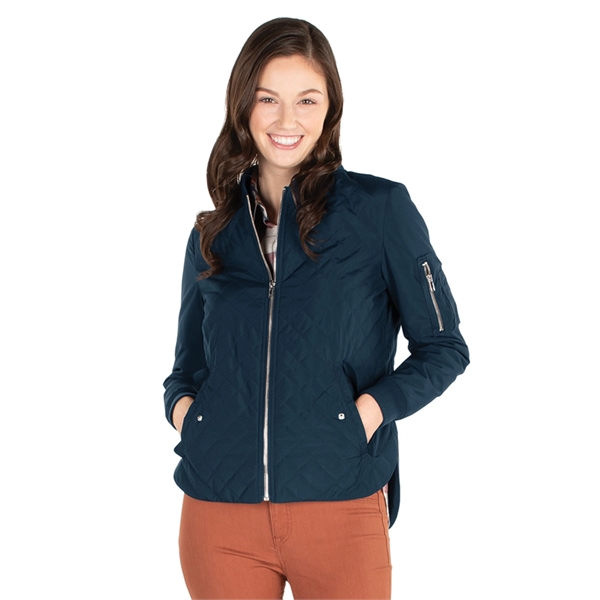Women's Softex™ polyester quilted flight jacket with zippered front.... from ASI 44620 Charles River Apparel