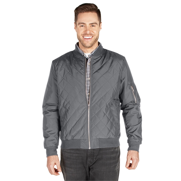 Men's quilted 100% Softex® polyester Boston flight jacket with front zippered... from ASI 44620 Charles River Apparel