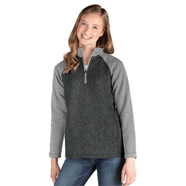 Women's quarter-zip color-blocked fleece pullover.... from ASI 44620 Charles River Apparel