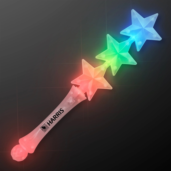 Triple Star Light Up Flashing Wand. Blank or Imprinted.... from ASI 34194 ALightPromos / Alight Promotional Products