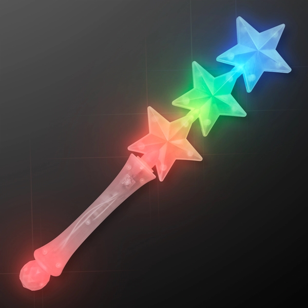 Triple Star Light Up Flashing Wand. Blank or Imprinted.... from ASI 34194 ALightPromos / Alight Promotional Products