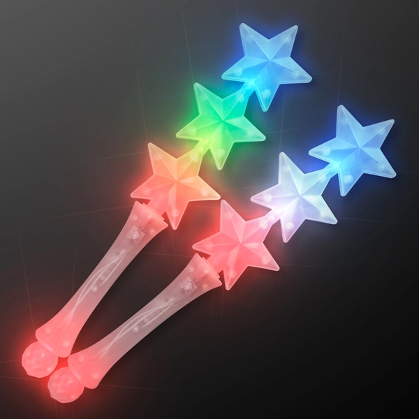 Triple Star Light Up Flashing Wand. Blank or Imprinted.... from ASI 34194 ALightPromos / Alight Promotional Products