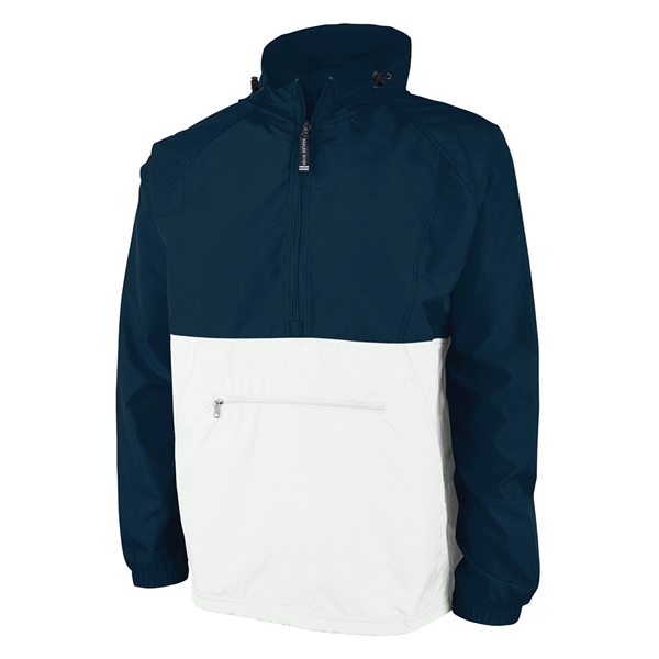 Pack-N-Go® polyester half-zip unisex pullover jacket that folds into its own... from ASI 44620 Charles River Apparel