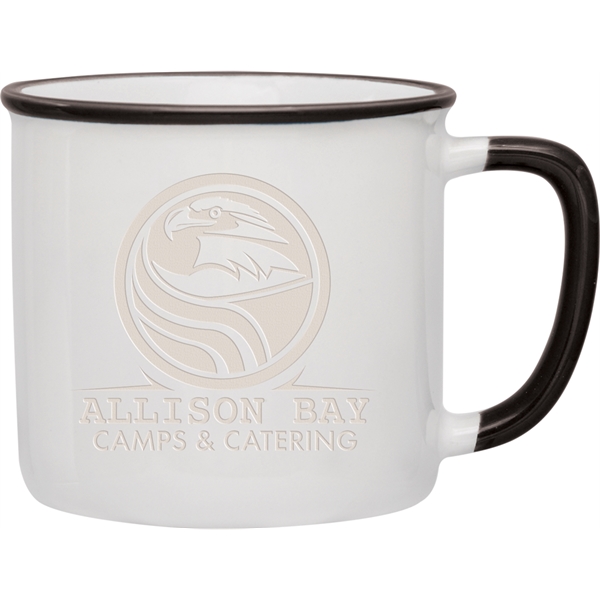 14 oz. ceramic mug with bright white interior and exterior and... from ASI 71920 Moderne Glass Company Inc / Glass America®
