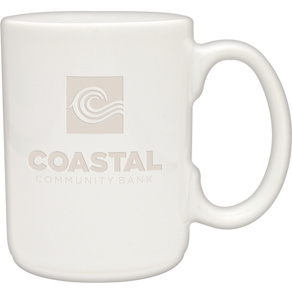 15 oz. ceramic mug with simple design, easy-grip handle and bold... from ASI 71920 Moderne Glass Company Inc / Glass America®