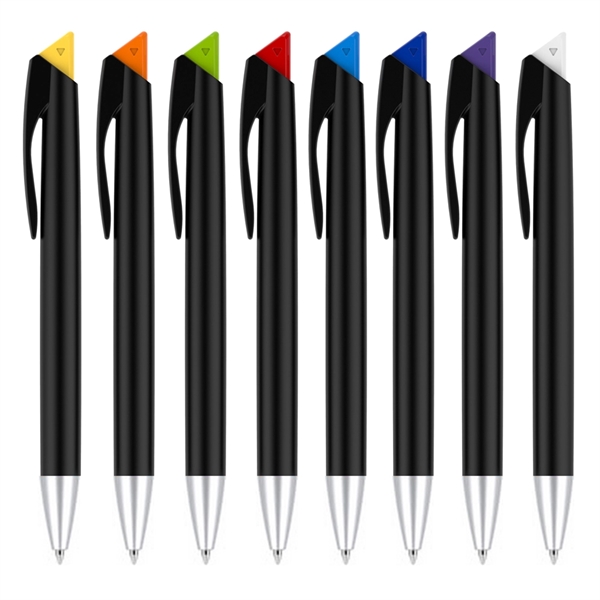 Click-action wedged tip plastic pen with a white or black body... from ASI 37218 Athena Promo (tm)