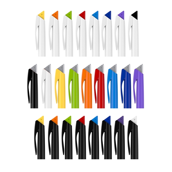 Click-action wedged tip plastic pen with a white or black body... from ASI 37218 Athena Promo (tm)