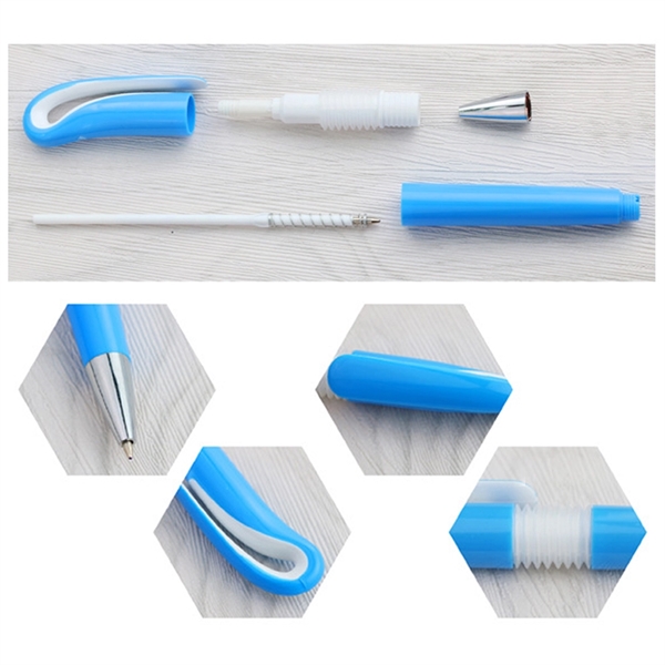 Hook plastic pen with a white body with colored accent or... from ASI 37218 Athena Promo (tm)
