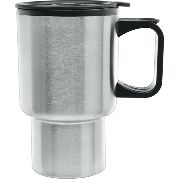 14 oz. travel mug with a double-wall stainless steel exterior, lid... from ASI 71920 Moderne Glass Company Inc / Glass America®