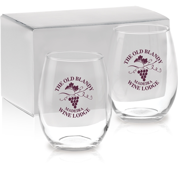 Set of two, 15 oz. stemless white wine glasses.... from ASI 71920 Moderne Glass Company Inc / Glass America®