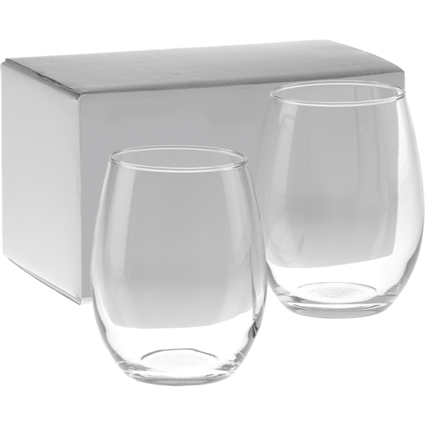 Set of two, 15 oz. stemless white wine glasses.... from ASI 71920 Moderne Glass Company Inc / Glass America®