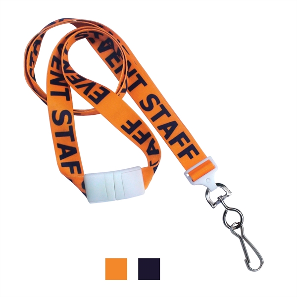 5/8" polyester "Event Staff" lanyards with nickel-plated steel swivel hooks.... from ASI 62088 IDProductsource