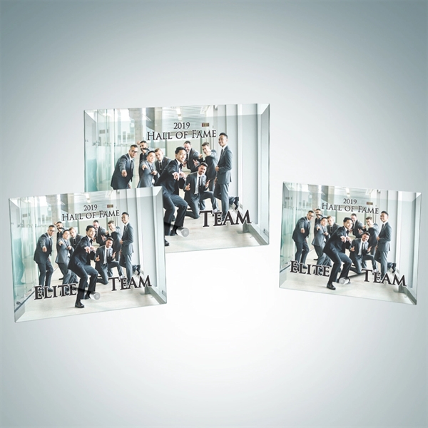 The 3/16" thick Jade Glass Beveled Horizontal Rectangle Photo Plaque with... from ASI 47791 Best Deal Awards