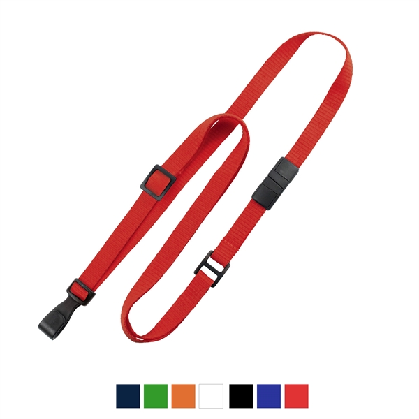 36" x 3/8" blank polyester adjustable no-twist breakaway lanyard in packs... from ASI 62088 IDProductsource