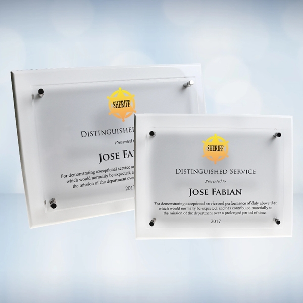 Acrylic floating white wood wall plaque.... from ASI 47791 Best Deal Awards