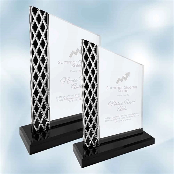 Diamond black ice acrylic plaque with base.... from ASI 47791 Best Deal Awards