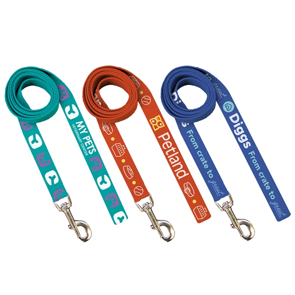 60" long, 1" dog leash of 2mm polyester PMS matched webbing... from ASI 45657 Pop! Promos